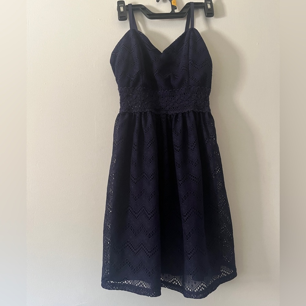 Navy Blue Lace Dress